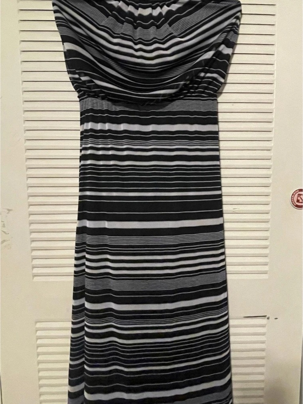 FORCYNTHIA Striped Midi Dress in Black & White Like New